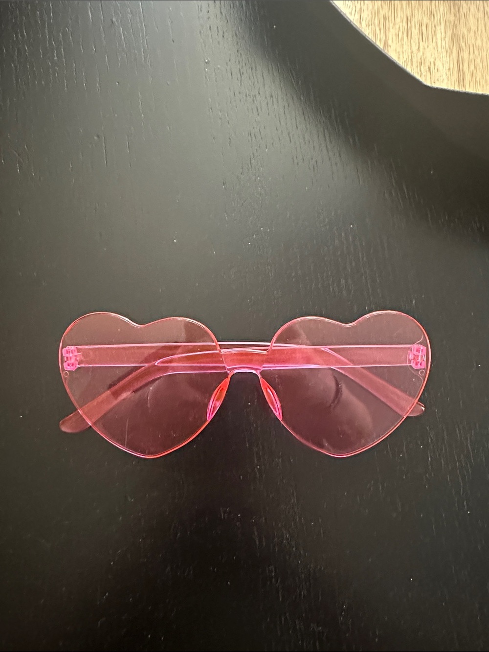 Pink Heart-Shaped Sunglasses Transparent Frame